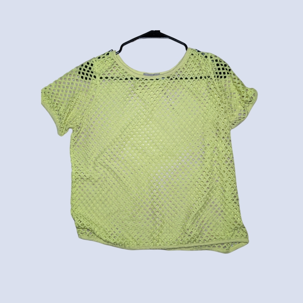 Yellow fishnet top